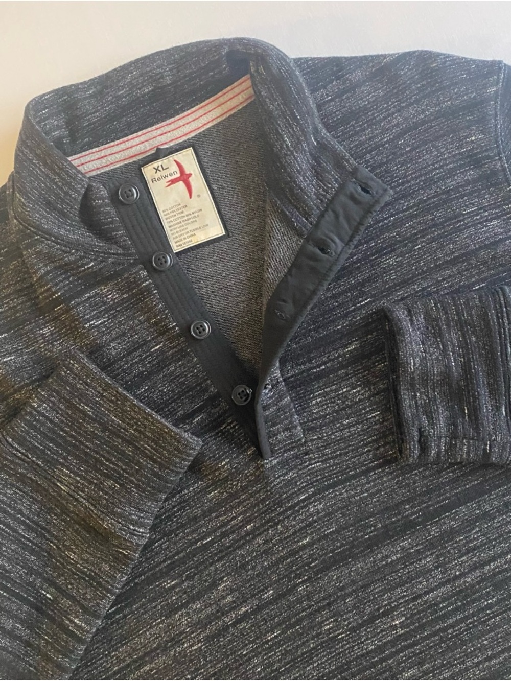 Relwen 1/4 Button Sweater Men XL